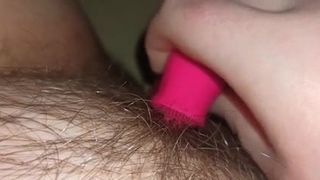 Young girl masturbates with big Dildo in tight pussy