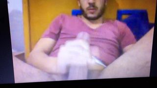 Arab guy edging his super beer can  thick huge dick
