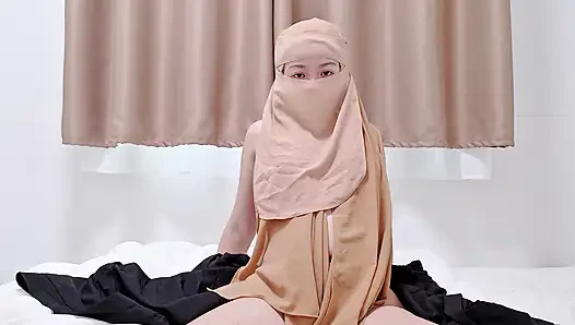 POV: Hijabi Girl Sensual Black Abaya Tease.