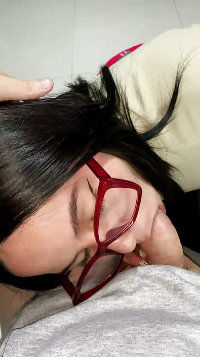 I Picked Up This Petite Colombian Girl with Glasses and Covered Her Blouse in Cum