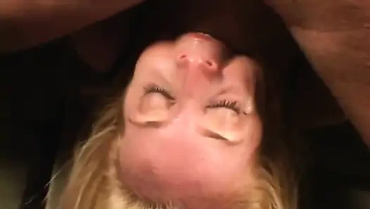 Sexy slut gets all holes stretched by a hard cock dude on the sofa