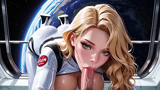 Azgın astronot uzayda sert sikiliyor.