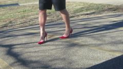 modeling my red stuart weizman heels