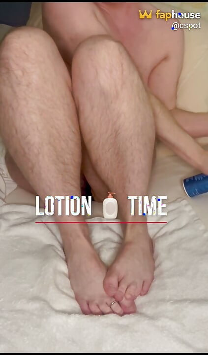 Cspot Rubs Lotion on Their Feet