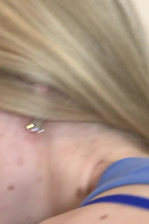 Skinny blonde loves sucking his cock