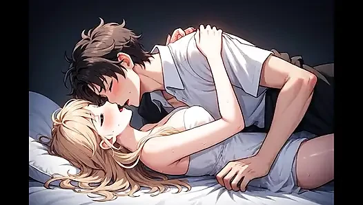 3D мультфильм на крупный план поцелуи анимация, Ai генерируемый мультфильм контент, видео без цензуры 18-летней аниме-девушки