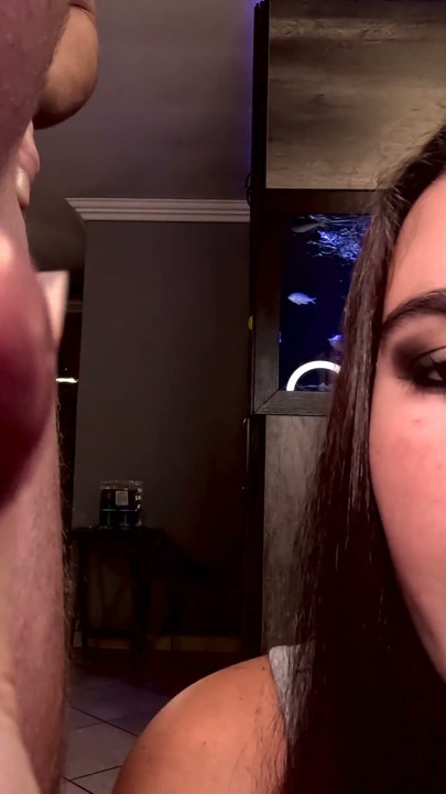 Cuckold slut humiliates her fag boy with the help of her new stud | Clip 1