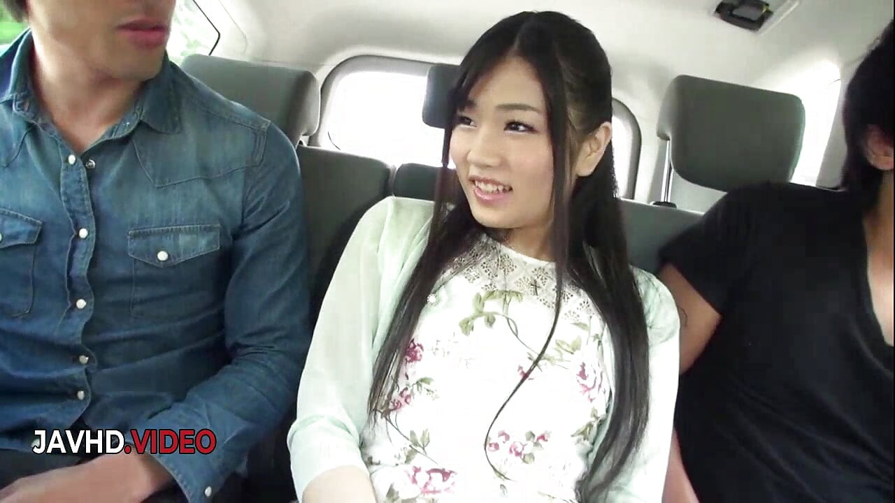 Misaki Oosawa's Seductive Outdoor Blowjobs for Two Lucky Guys in Harsh Threesome Action