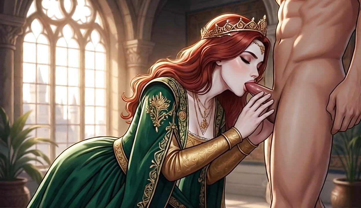 Hot AI princess lets you fuck her in her palace