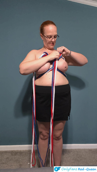 Shibari Rope Self Tie Guide - Independence Day Red White & Blue Heart | Clip 1