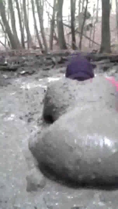 in a mini dress she is playing in the mud | Clip 1