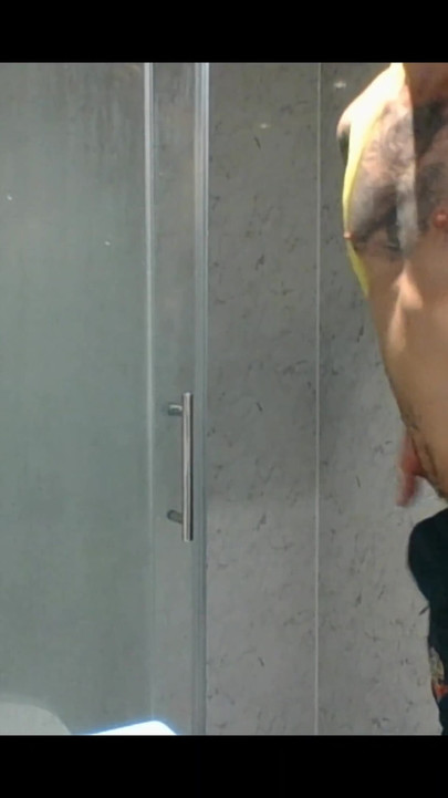 Stunning moment from "Carl working in his filthy hi vis workwear give us a  nice cum shot in the shower"