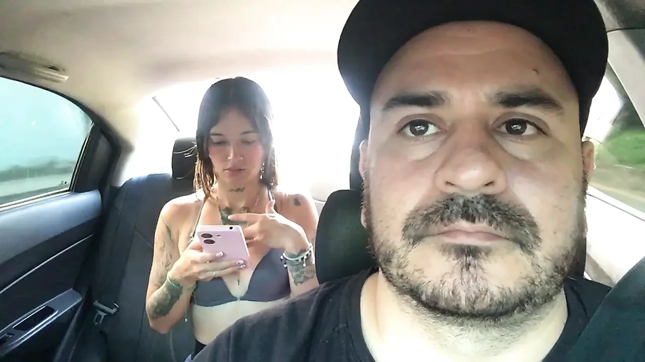 My friend masturbates in my car inciting me to fuck.