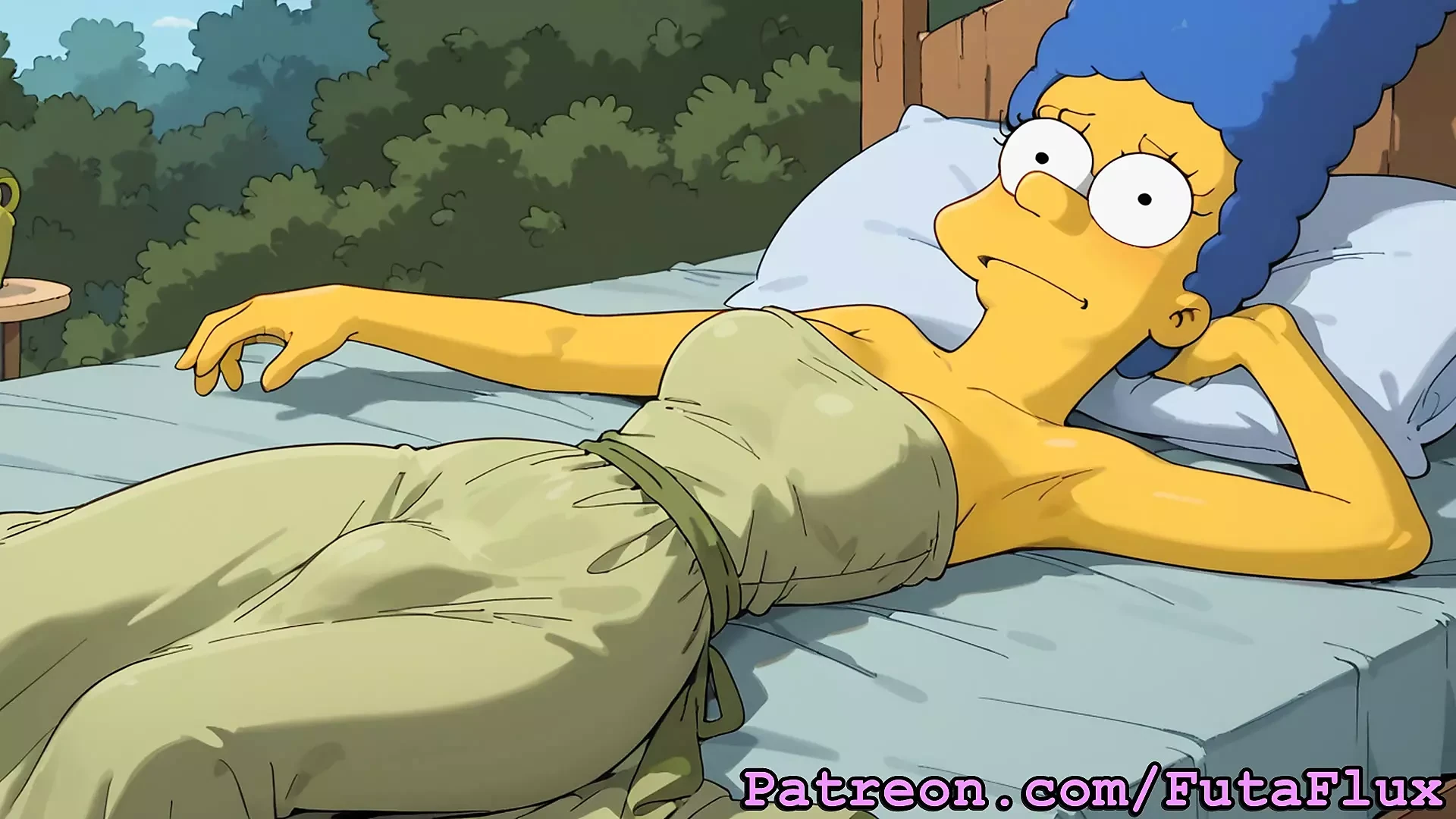 Futanari Marge Simpson mastürbasyon yapıyor