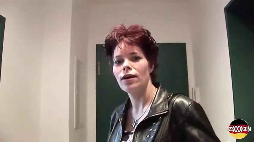 Short Haired German Lady in Stockings Want’s Cum All Over Her Pussy