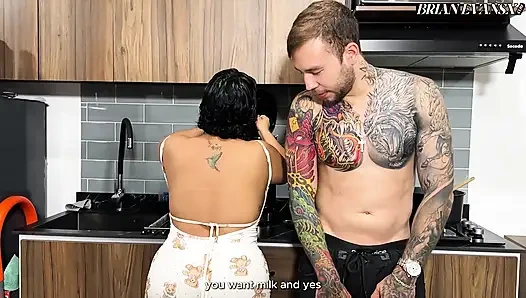 My stepsister can't cook and I feed her my dick - Naty Delgado & Brian Evansx