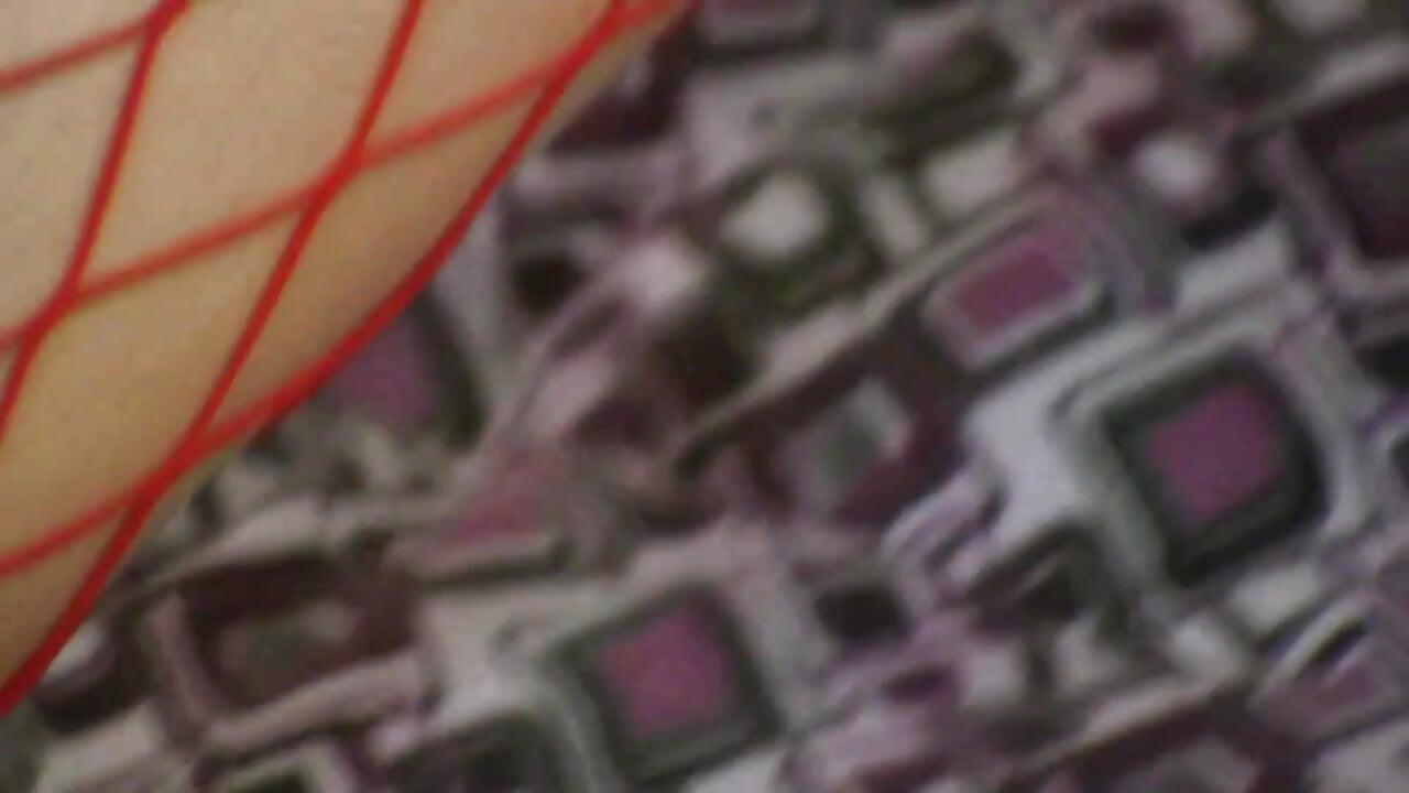 Food fetish masturbation with hot babe in red sexy outfit