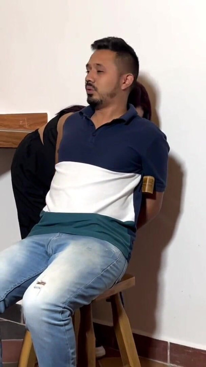 Thief breaks into our house, ties us up and we end up fucking and having a threesome | Clip 1