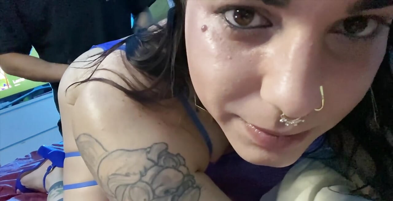 I was jerking off lying on the bed in lingerie and blue high heels