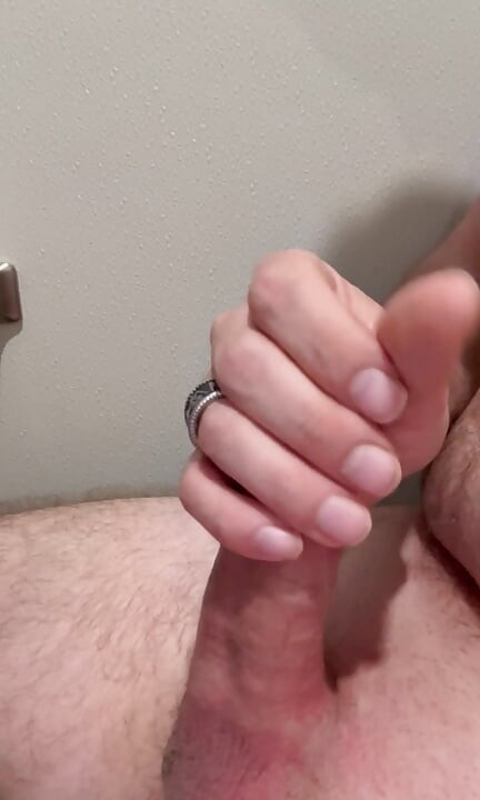 Ass play cum on dick