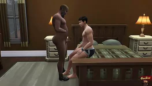 Hunky old man drills ass of a poor little gay twink - WickedWhims