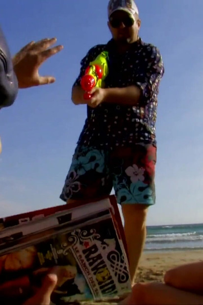 Young girl sunbathing on the beach, picked up and fucked by two men