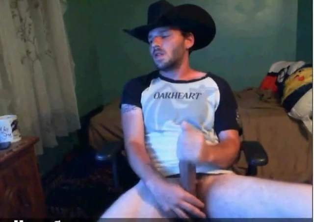 Cowboy jerking off on webcam