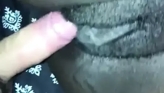 White guy takes charge of hairy black puss