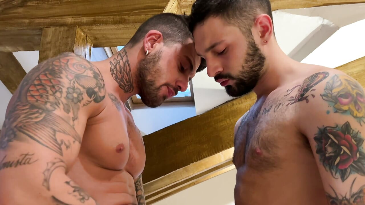 Tattooed & Ripped Hookup in Madrid. Rafael Spain & Igor Lucios
