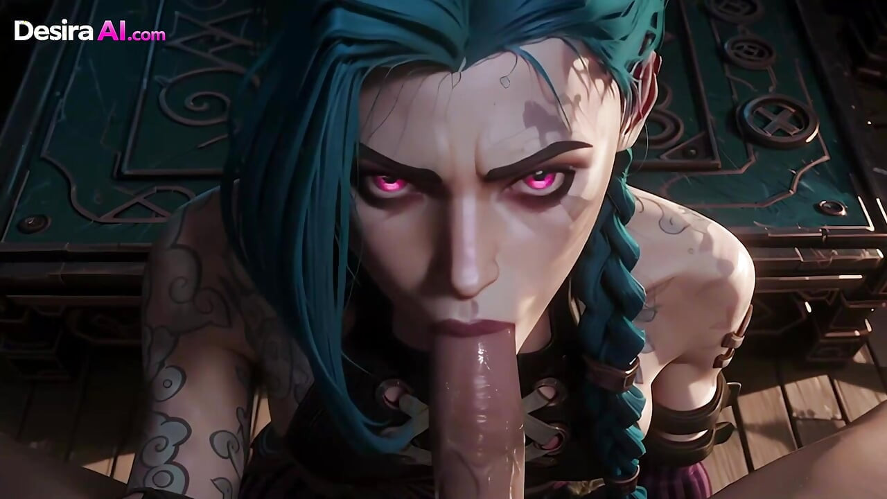 Tattooed hottie's bare skin shakes in intense 3D doggy pounding and sticky facial - AI