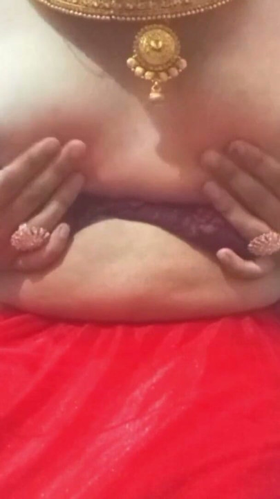 Indian Gay Crossdresser Bottom Gaurisissy real xxx nude video call in red saree | Clip 1