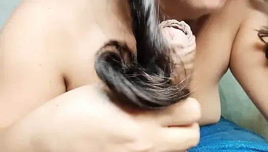 My stepsister likes that her hair smells like my penis