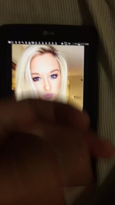 Hot blonde cum tribute