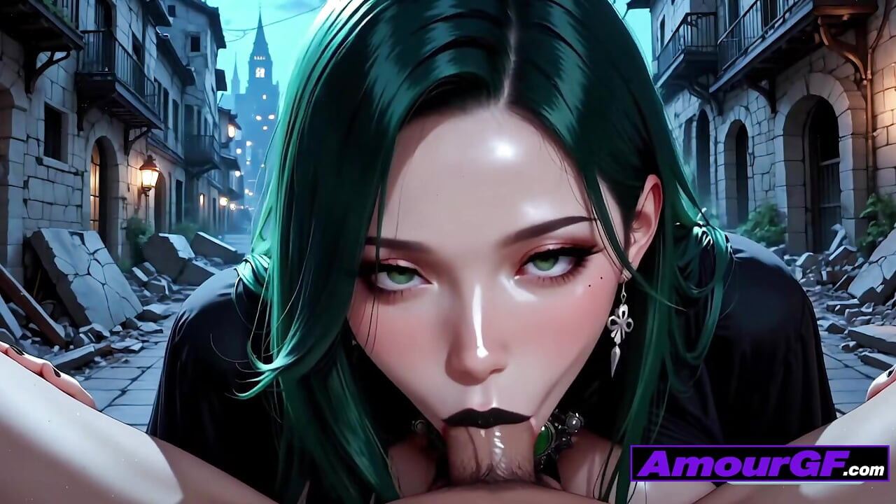 Gothic Ai Beauty dapat zakar jauh di bandar pecah dan hujan memancut ke atas tetek besarnya