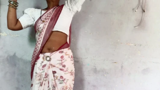 Beautiful stepsister taking off her saree blouse Brother looking for sex alone in the room Brother saw sister completely naked with a pimp body and pearly ass