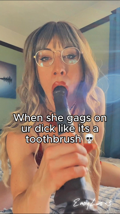 When she gags on ur dick like a toothbrush. Watch the full JOI on Faphouse!