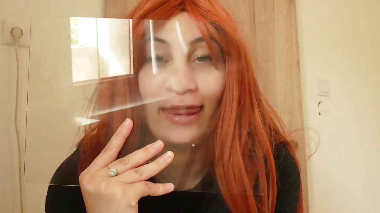 My Stepsister Has a Face-related Fetish That Involves a Transparent Sheet of Glass: She Presses Her Face-her Tongue, Nose,