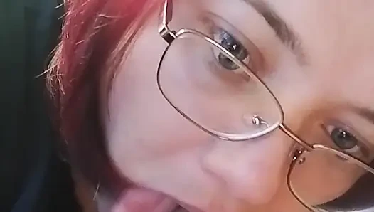 I Film My Husband as I Suck My Neighbor with Cum in Mouth