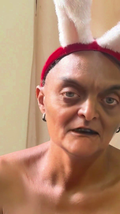 Grandstepmother Wore Her Christmas Bunny Like Outfit so I Can Fuck Her in Her Ass -ai-generated