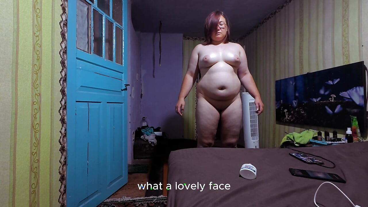 Naked Curvy Brunette on Vibration Platform Reads Comments English Subtitles