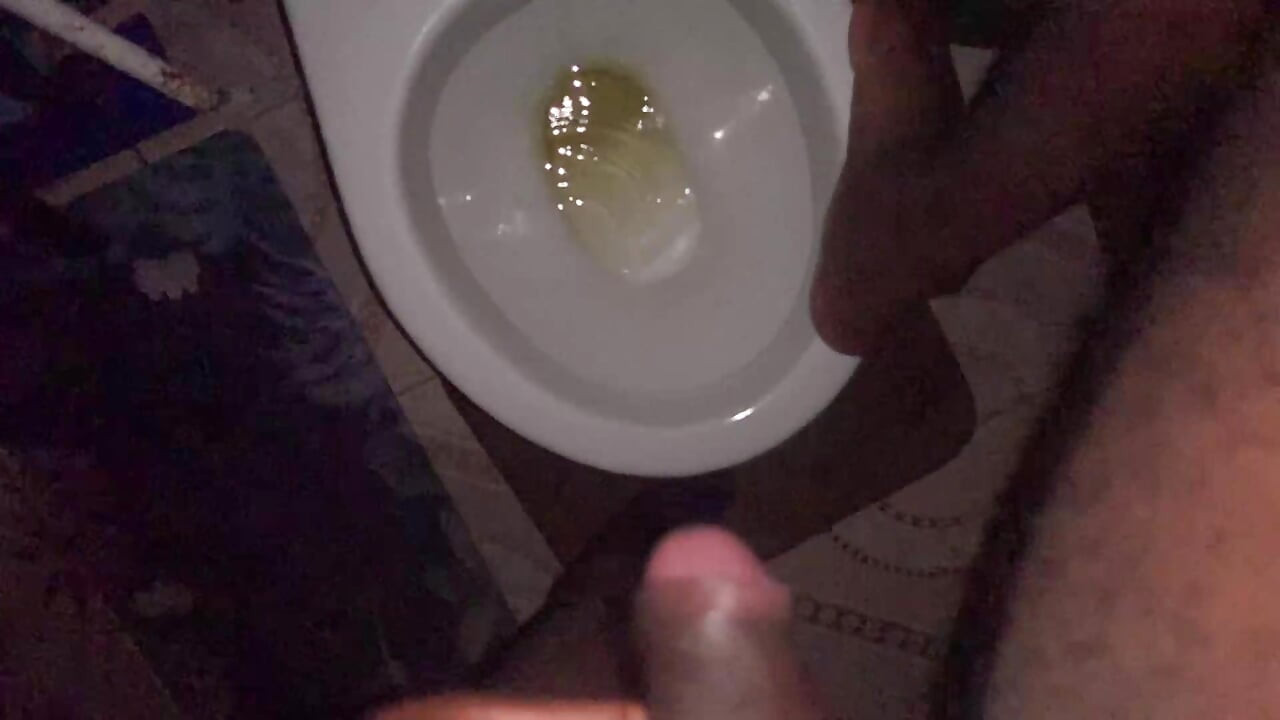 Pissing in Toilet Desperate Male