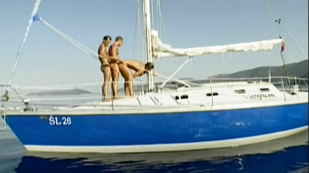 Three Young Hung Muscle Jocks Go Anal Outside in a Steamy