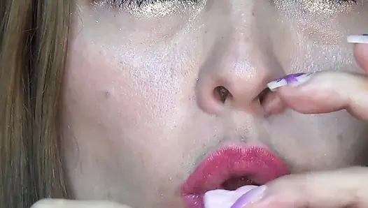 Eating Huge Pink Gummies!