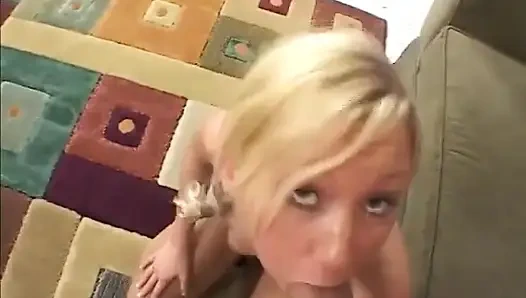 Slim Blonde Teen Rides Huge Dick Until a Facial