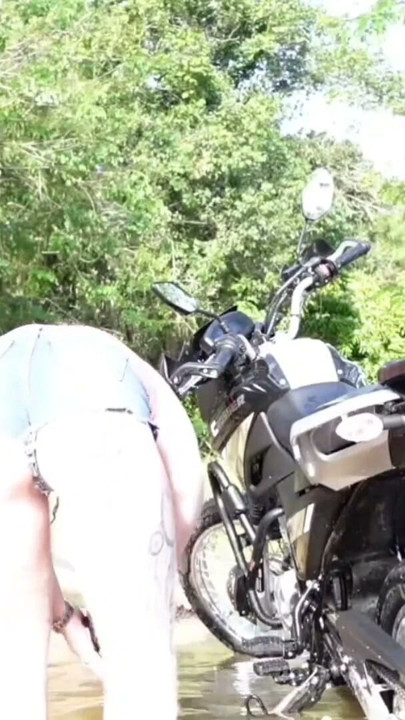 Blonde Girl Gets Her Ass Fucked Twice By A Guy Who Helped Her Wash Her Motorcycle In The Creek | Clip 1