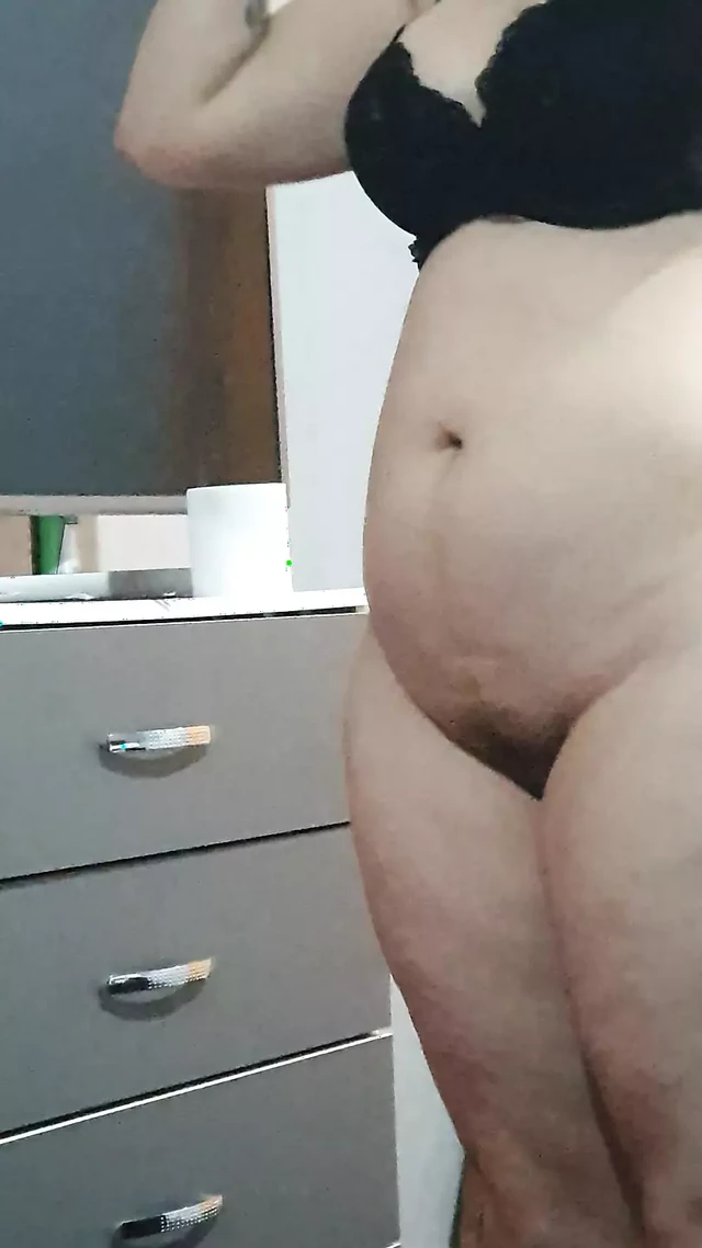 Slutty Maid caught naked changing clothes in front of step son