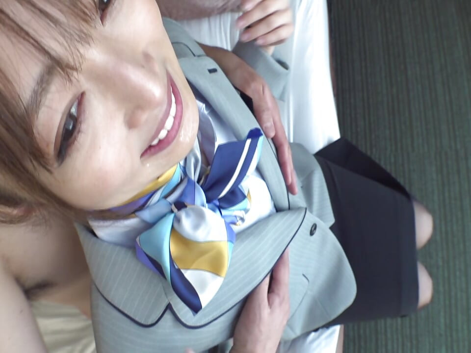 Elegant Flight Attendant. Gentle Smile Turns Into Intense Desire!