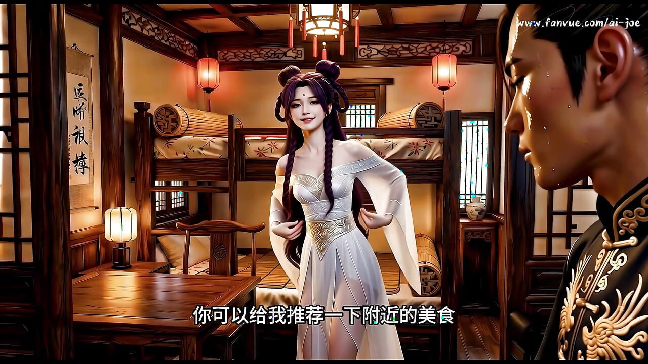 The purple-haired girl with two ponytails, with extremely smooth animation. Episode 3 AI-generated