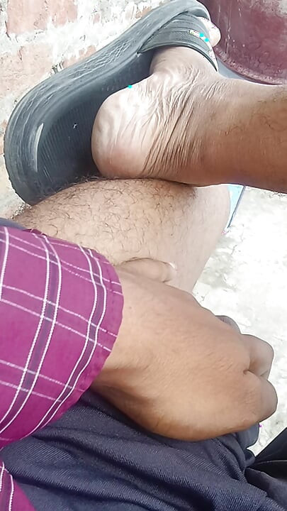 Cute boy show her tight dick in public restroom