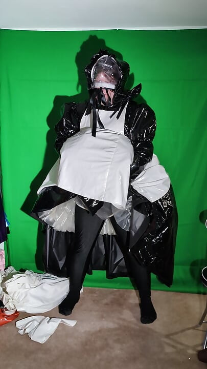 Layered PVC Breathplay with Bonnet over Hood